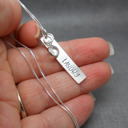  Hand Stamped Bar Name Necklace in Sterling Silver, Margarita font