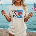 Medium Ivory Red, White and Feral Tee – Funny Patriotic Raccoon Shirt