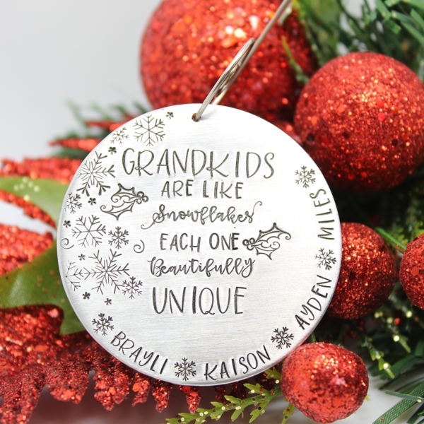 Grandchildren Christmas ornament, personalized Christmas ornament