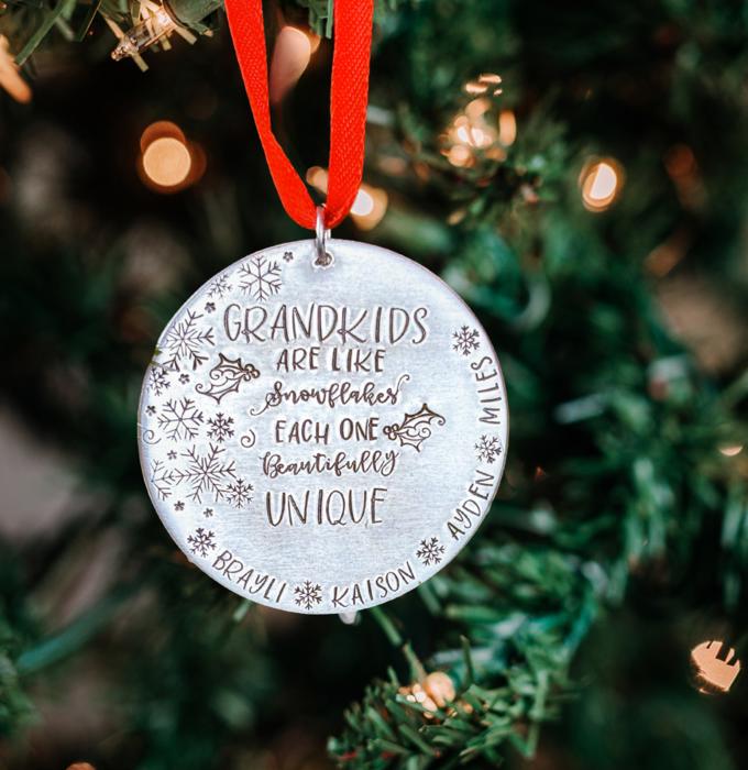 Grandchildren Christmas ornament, personalized Christmas ornament