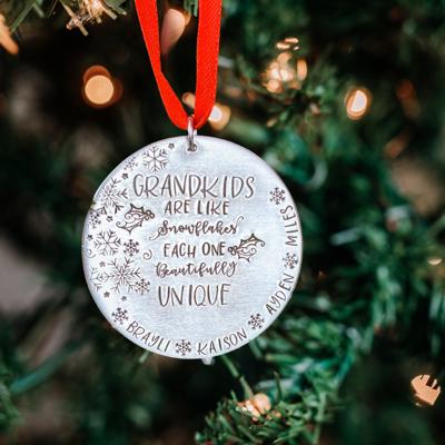 Grandchildren Christmas ornament, personalized Christmas ornament