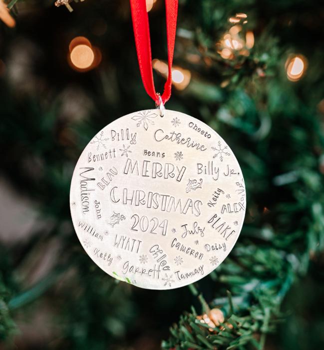 Personalized ornament, Christmas ornament for large family