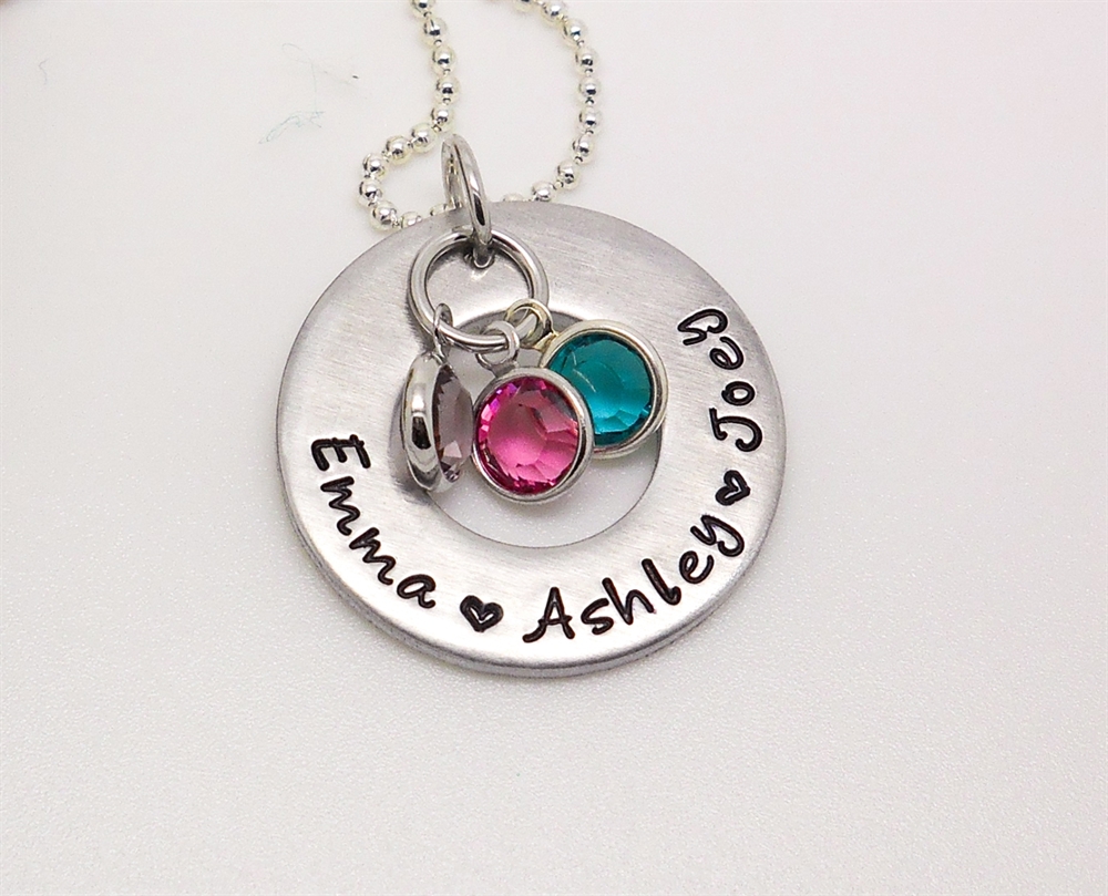 Personalized Mother's Necklace with birthstones