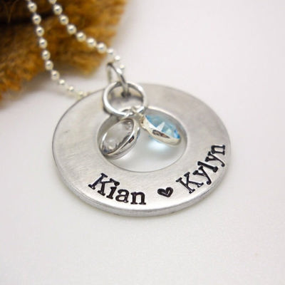 Personalized Mother's Necklace with floating birthstones