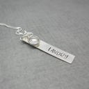  Hand Stamped Bar Name Necklace in Sterling Silver, Margarita font