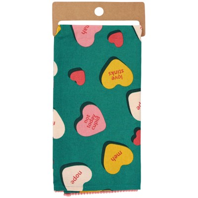 Anti Valentine's Funny Candy Hearts Dish or Tea Towel 