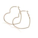 Gold Heart Hoop Earrings Silver or Gold