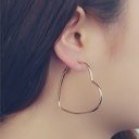 Silver Heart Hoop Earrings Silver or Gold