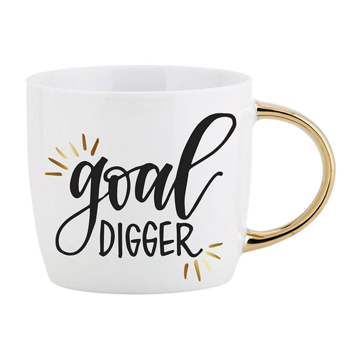 Darling You Are A Goddess A Badass Cozy Gold Handle Mugs 4 Styles | Stoneware Coffee Tea Cup | 15oz