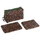 3-Piece Cosmetics Bag in Leopard 3-Piece Cosmetics Bag | Make-up Toiletries Travel Zipper Pouch