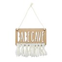  Babe Cave Wood Door Sign | Natural Beech Wood Room Decor