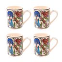 Blue Clove Upside Down Set of 4 Handmade in Türkiye Ceramic Botanical Mugs - 9 Styles Available