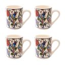 Ivy and Twin Tulps Set of 4 Handmade in Türkiye Ceramic Botanical Mugs - 9 Styles Available