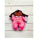  Baby's First Doll in Hot Pink | Soft Plush 8" Brown Skin Doll | Baby Gift 1st Doll 