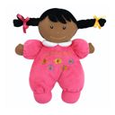  Baby's First Doll in Hot Pink | Soft Plush 8" Brown Skin Doll | Baby Gift 1st Doll 