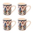 Thin Tulip Set of 4 Handmade in Türkiye Ceramic Botanical Mugs - 9 Styles Available