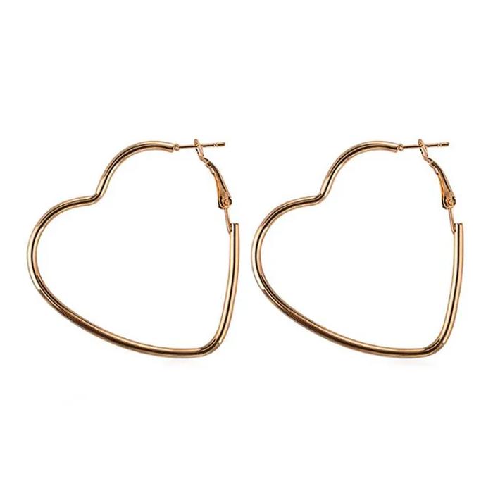 Heart Hoop Earrings Silver or Gold