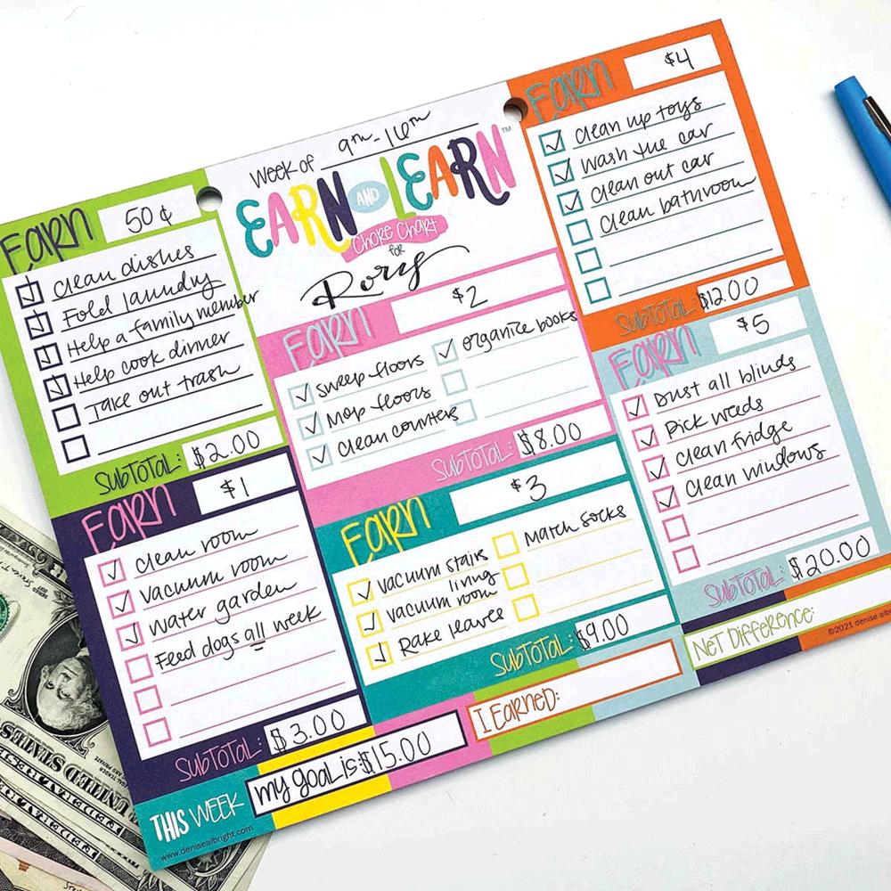 Earn & Learn® Kids Chore Chart Pad