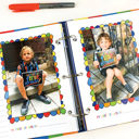 Primary Stripes Class Keeper® Easiest School Days Memory Book + School Stickers