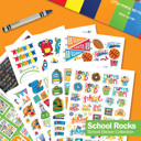 Primary Stripes Class Keeper® Easiest School Days Memory Book + School Stickers