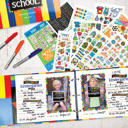 Primary Stripes Class Keeper® Easiest School Days Memory Book + School Stickers