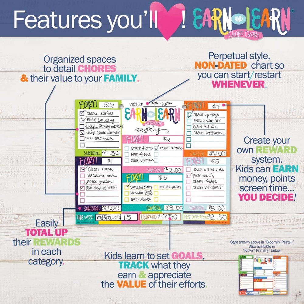 Earn & Learn® Kids Chore Chart Pad