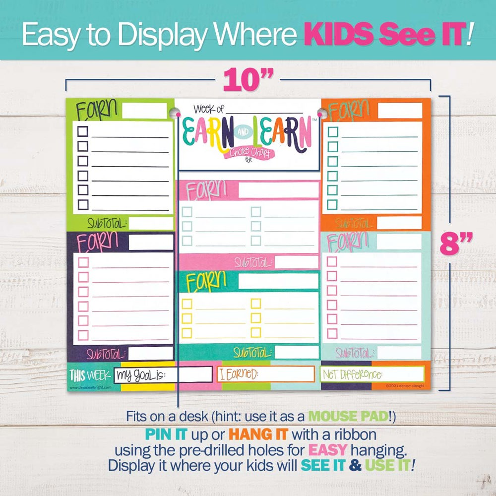 Earn & Learn® Kids Chore Chart Pad