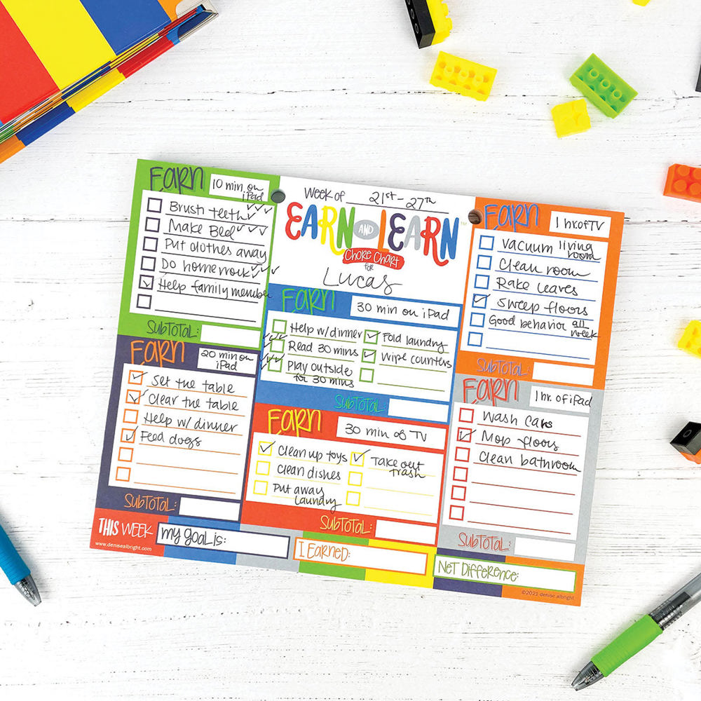 Earn & Learn® Kids Chore Chart Pad