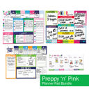 Preppy 'n' Pink Bundle Family Command Center | Weekly Planner Pads Bundle