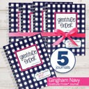 Gingham Navy Bundle of (5) Gratitude Finder® Gratitude Journals