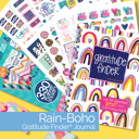 Rain-Boho Gratitude Finder® Gratitude Journal + Sticker Bundle