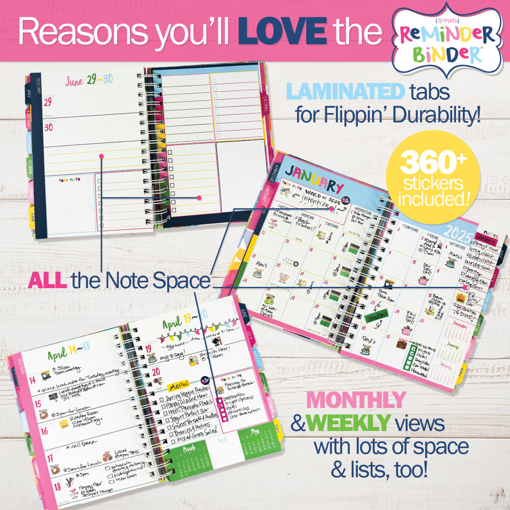 2025-26 Reminder Binder® Planner | January 2025 - June 2026 | Set of 2 Planners