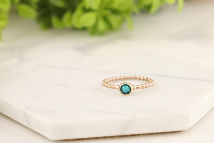 Beaded Stackable Birthstone Ring | Stacking Birthstone Ring | Stackable Rings | Custom Birthstone Ring | Birthstone Jewelry