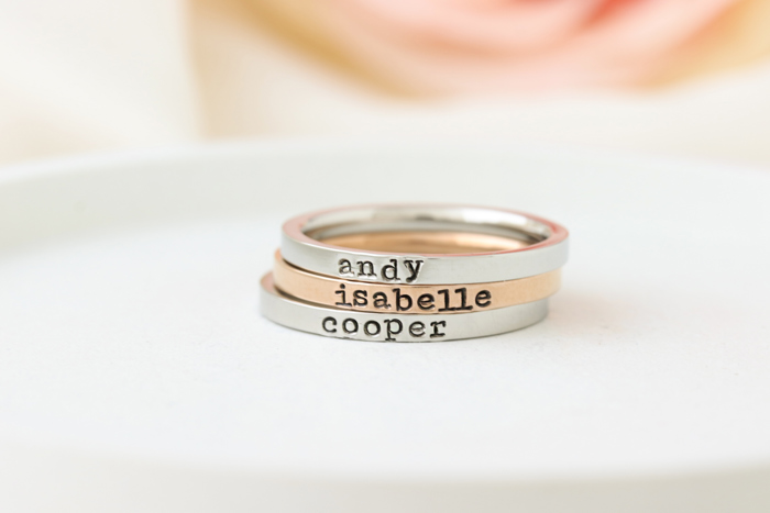 Personalized Minimalist Stacking Ring