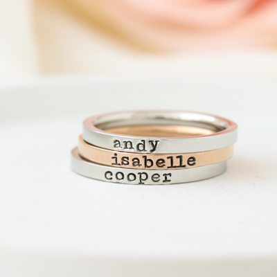 Personalized Minimalist Stacking Ring