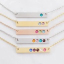  Custom Birthstone Bar Necklace | Mothers Day Jewelry | Gift For Mom | Birthstone Jewelry | Birthstone Necklace | Multi-Stone Necklace