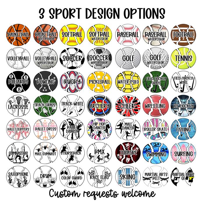 Personalized Multi Sport Keychain Or Bag Tag | 3 Inch Acrylic