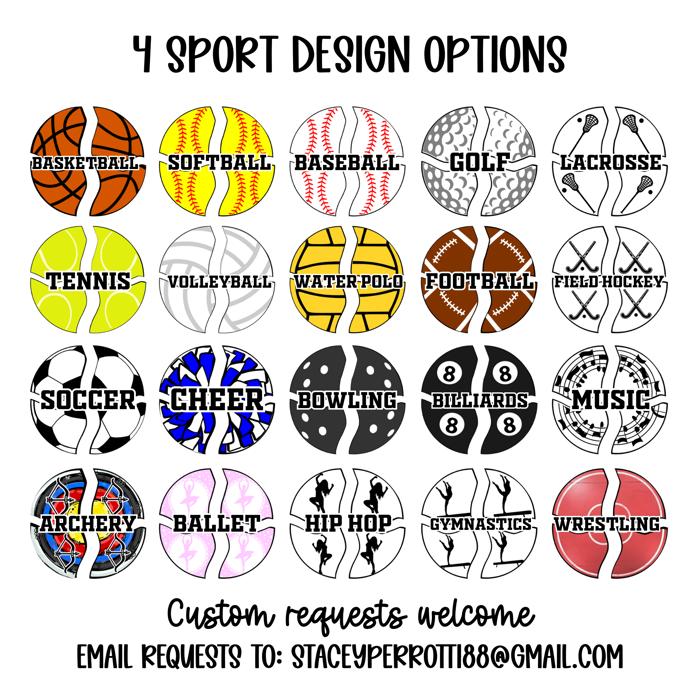 Personalized Multi Sport Keychain Or Bag Tag | 3 Inch Acrylic