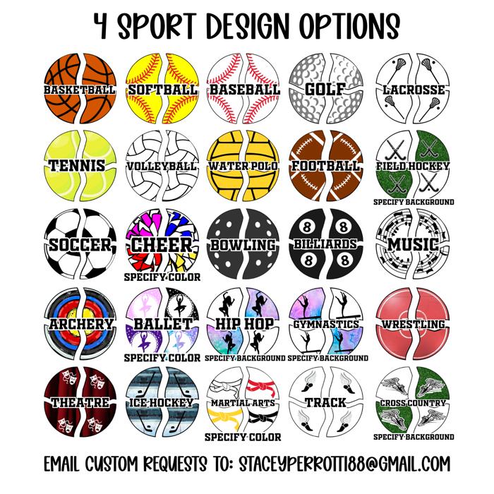 Custom 4 Sport Bag Charm | 3.5 Inch