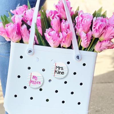 Personalized Lined Paper Bag Charm | 2.5 Inch