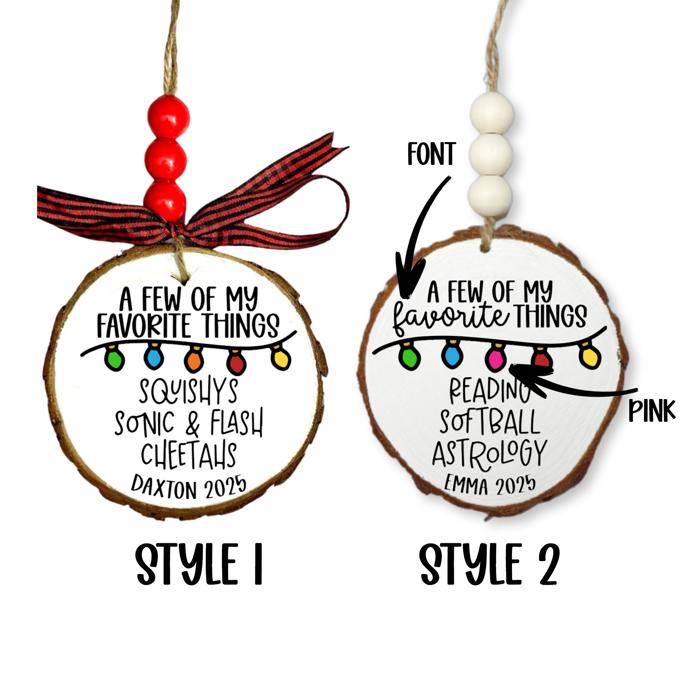 2025 Favorite Things Keepsake Ornaments | Gift Under 20 | Personalized Keepsake