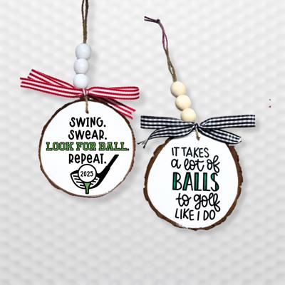Custom Golf Tree Slice Ornament