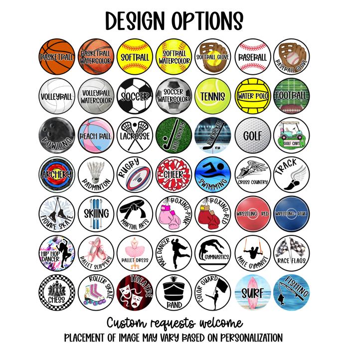 Custom Multi-Sport Bag Charm Or Bag Tag | 3.5 Inch