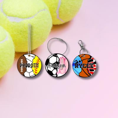 Personalized Multi Sport Keychain Or Bag Tag | 3 Inch Acrylic