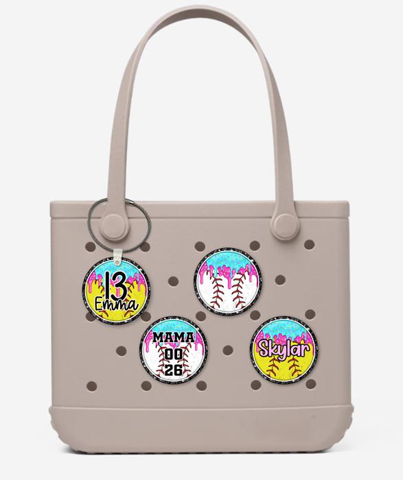 Custom Baseball Softball Drip Keychain Or Charm | 2.5 Inch