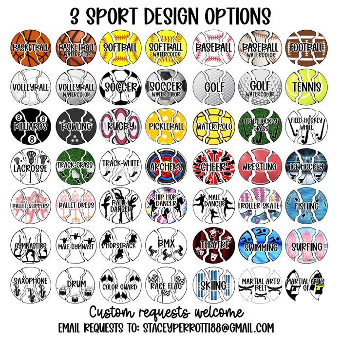 Personalized Multi-Sport Bag Charm | 2.5 Inch