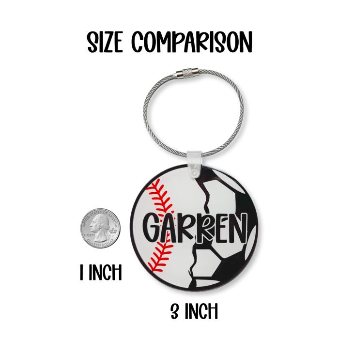 Personalized Multi Sport Keychain Or Bag Tag | 3 Inch Acrylic