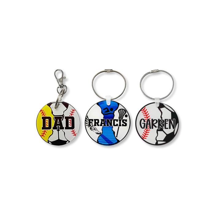 Personalized Multi Sport Keychain Or Bag Tag | 3 Inch Acrylic