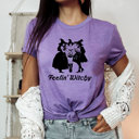  Feelin' Witchy | Enchanted Spirits: A Captivating Coven Celebration Soft Cozy Longer Length Unisex Graphic Tee T-shirt