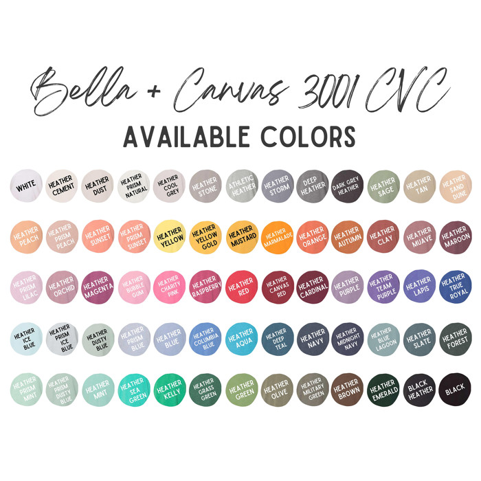 80+ Colors - T-Shirt (Crewneck) | Poly-Cotton Heathered Colors Jersey Tee (Unisex)  | Bella Canvas